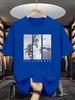 100 Pure Cotton Summer Unisexs Casual Fashion California Style Landscape Pattern Printed Loose Round Neck Short Sleeved Tshirt