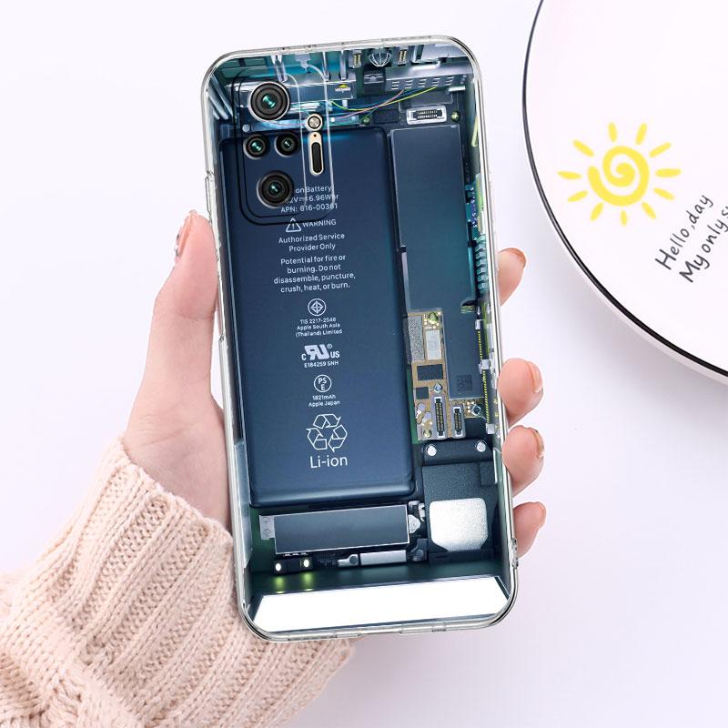 Průhledné pouzdro na základní desku pro Xiaomi Redmi Note 11 Pro 10 9 9S 8 8T 7 9A 9C 9T 10 10C K40 Transparentní kryt telefonu