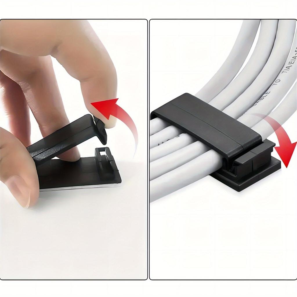 5/10Pcs Self-Adhesive Cable Management Clips, Cord Organizer for TV Computer Home Office