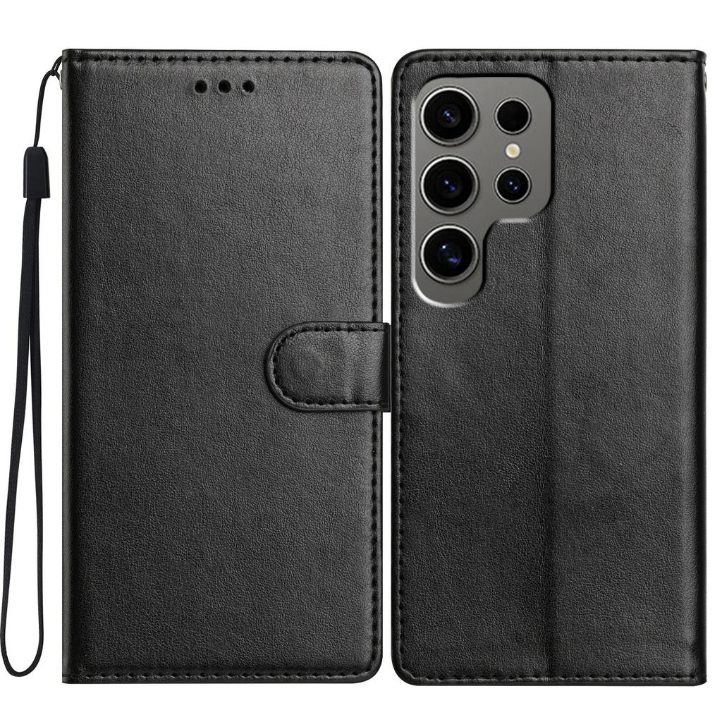 For Samsung Galaxy S24 Ultra Leather Phone Case Wallet Stand Cover with Handy Strap