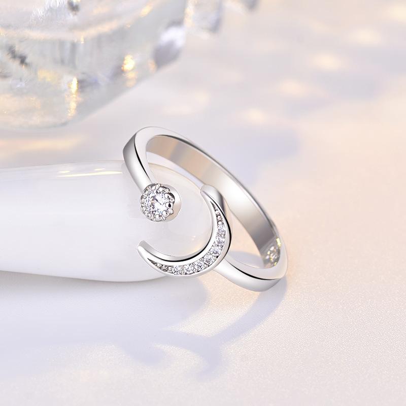 925 Sterling Silber Ring Verstellbar Schlichtheit Für Frauen Mode Exquisit Studentin Freundin Schmuck Zubehör Hochzeitsparty
