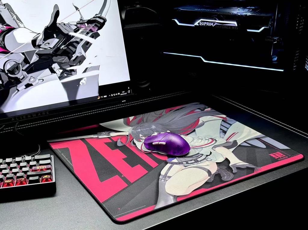 ZETSUMEOW Yaiba Gaming Mouse Pad Cloth Control Balance XL Size XSOFT 490 X 420mm 4mm Japanese SlimFlex Base Illustration Edge Processing Flat