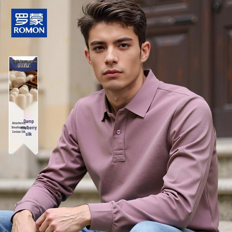 ROMON Men s Fall Long-Sleeve Collared Top M