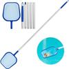 Telescopic Pool Skimmer 160 Cm – 30×30 Cm Net, 5-section Aluminum Pole, Lightweight, Reusable