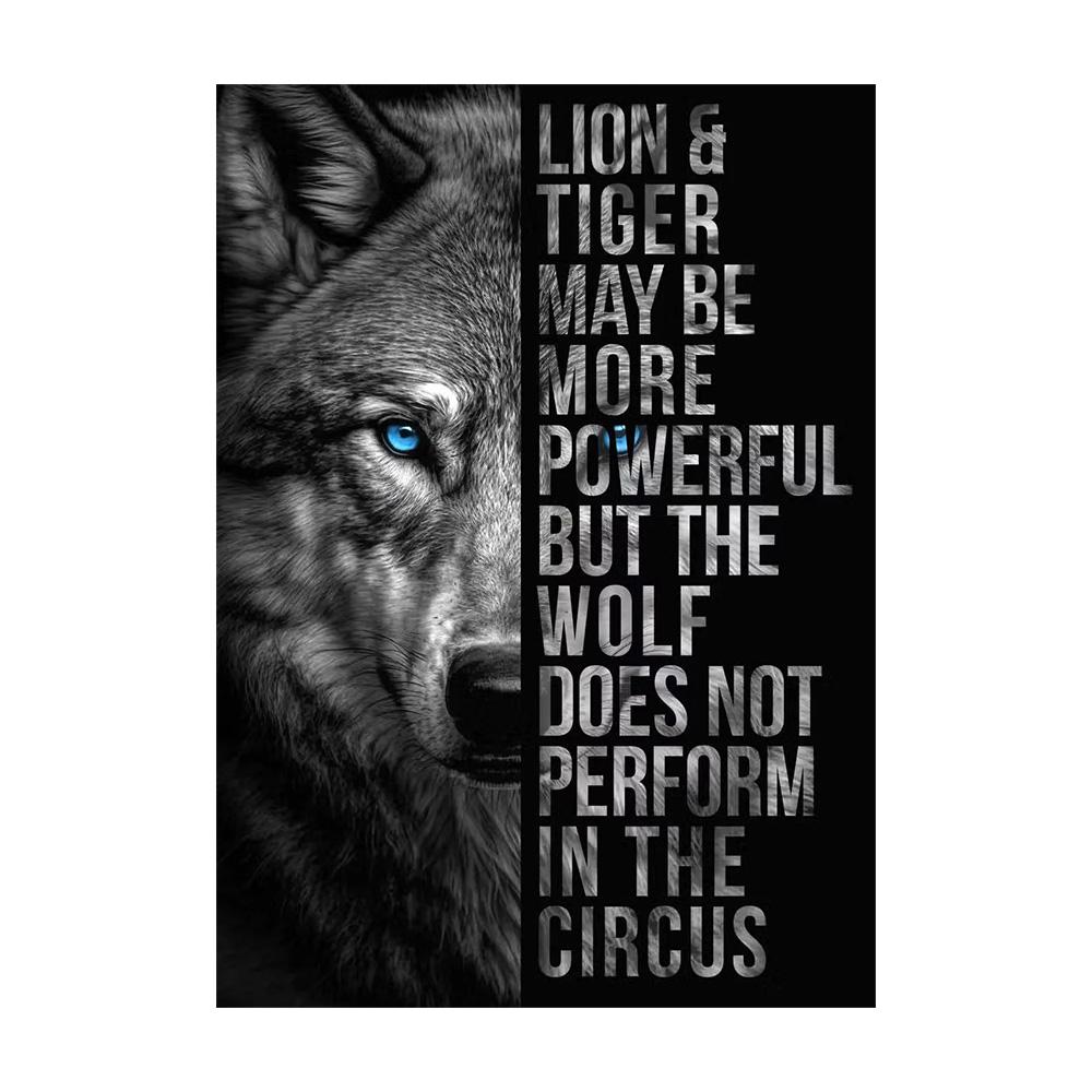 Citazioni Motivazionali Conquista Focus Pittura su Tela Leone Tigre Leopardo Animali Feroci Poster Stampa Muro Soggiorno Decorazioni per la Casa