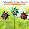 6 Pcs Bird Repellent Windmills Colorful Wind Turbines Reflective Windmill Orchard Yard Bird Deterrent Yard Balcony Decoration