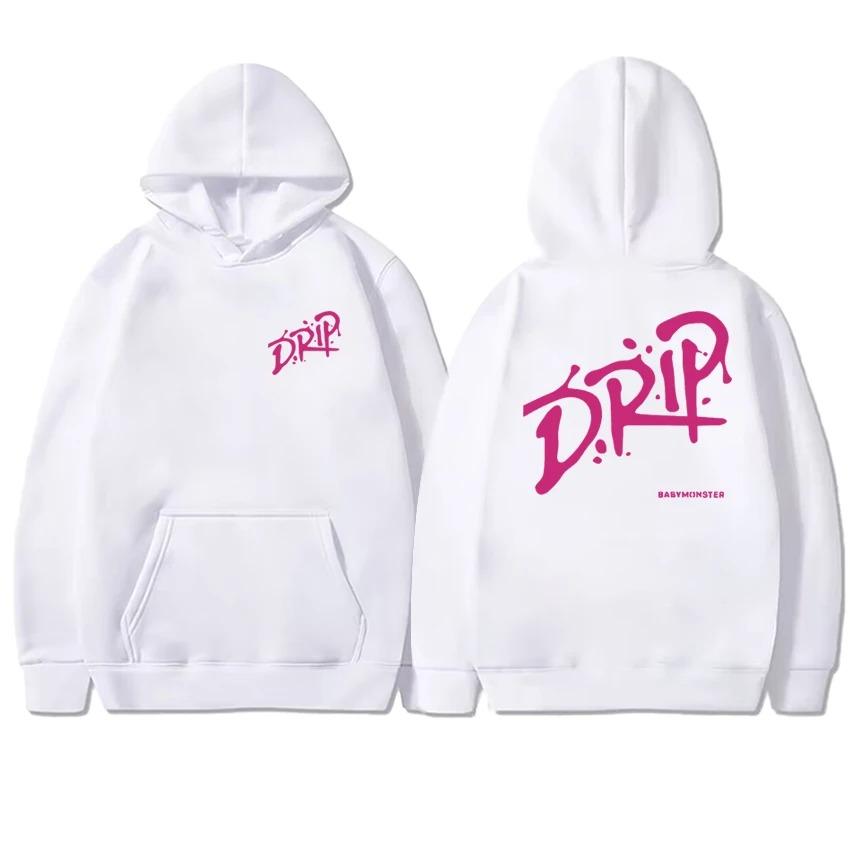 

Музыкальная группа Babymonster Худи из коллекции Drip Album Tour 2026 Мужское Женское Осенняя Зимняя Мода Y2k Толстовка Унисекс Флис Повседневный Пуловер 4XL чёрный