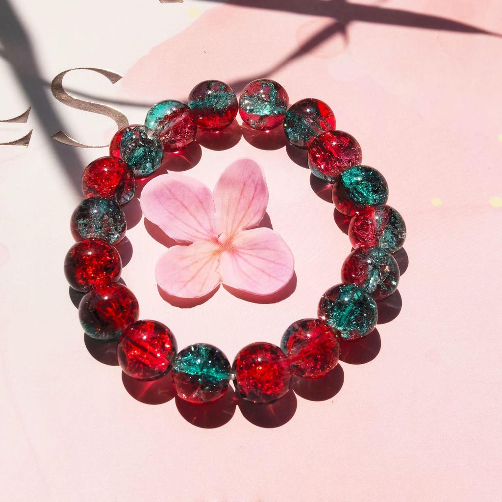 Dazzling Colorful Popcorn Glass Beads Student Bracelet