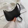 2025 New Handbag Retro Hong Kong Style Portable Shoulder Bag Underarm Bag Solid Color PU Crossbody Bag Women's Leisure Bag