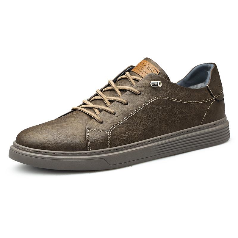 Men s Versatile Slip-On Cowhide Leather Casual Shoes - Soft Sole, Breathable, Large Sizes, Summer Style. 37
