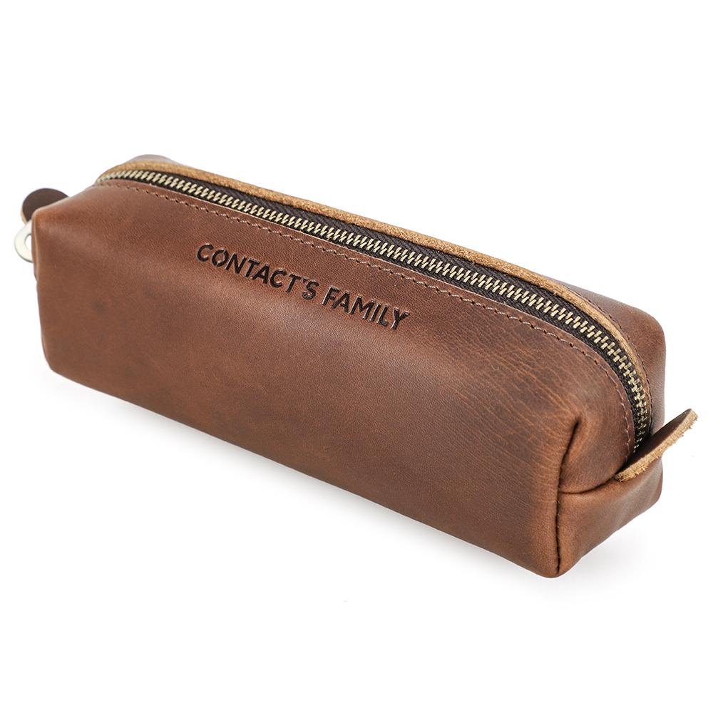 

Retro Leather Pencil Case High Capacity Business Pencil cases For Kids Girl Boy School Office Pen Bag Pouch Stationery Supplies кавовий