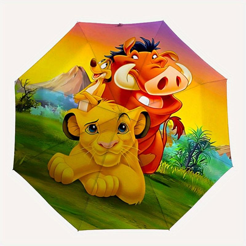 1pc Simba and Pumbaa Automatic Opening and Closing Umbrella - Suitable for Various Occasions, Outdoor Activities, Lightweight and Durable Au