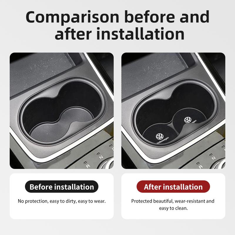 2pcs Car Suede Coaster Water Cup Holder Drink Pad Auto Interior Accessories For Volkswagen VW Jetta Golf Beetle CC EOS GTI zr4