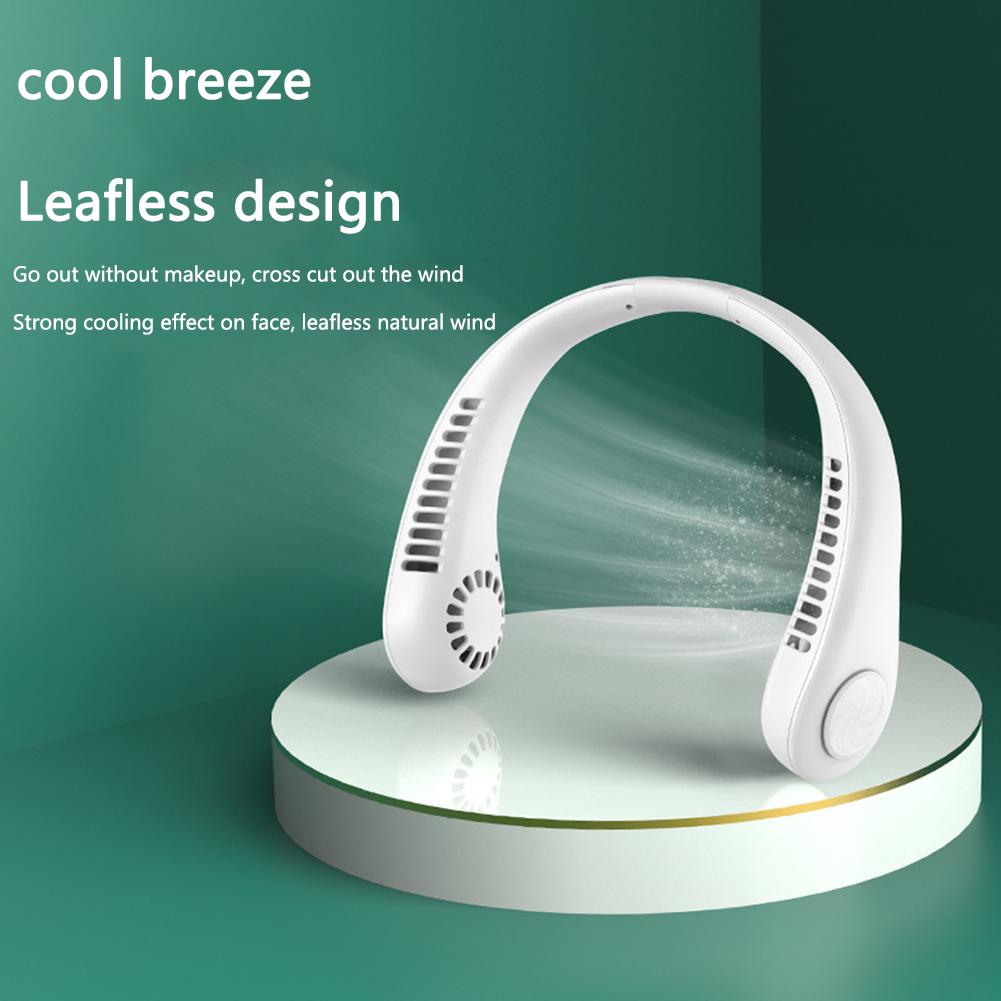 Ventilatore portatile da collo appeso Ventilatore silenzioso senza pale ricaricabile tramite USB Ventilatore climatizzatore per ventilatori sportivi Mini ventilatore elettrico wireless