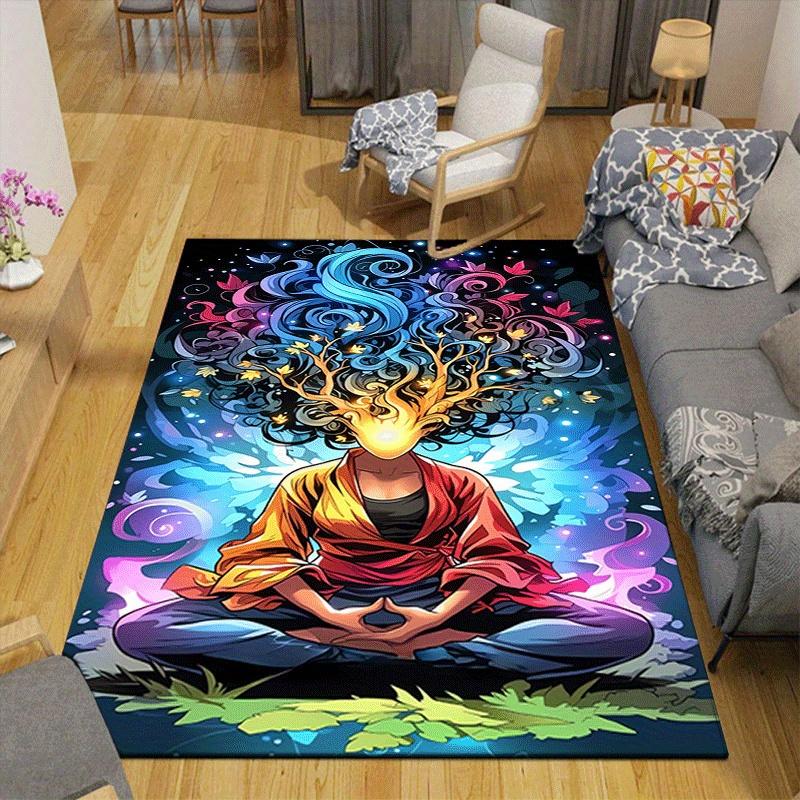 1pc Tree Fairy Pattern Area Rug, Anti slip Non Shedding Stain Resistant Carpet