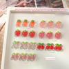 10pcs Resin Mini Cherry Strawberry Nail Art Flat Back Stone Figurines Scrapbook DIY Jewelry Decor Crafts