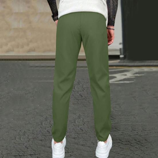 Spodnie męskie Ninth z kieszeniami bocznymi, dopasowane, ściągane sznurkiem, elastyczny pas, jednokolorowe, swobodne, dojazdy do pracy, podróże, spodnie na siłownię