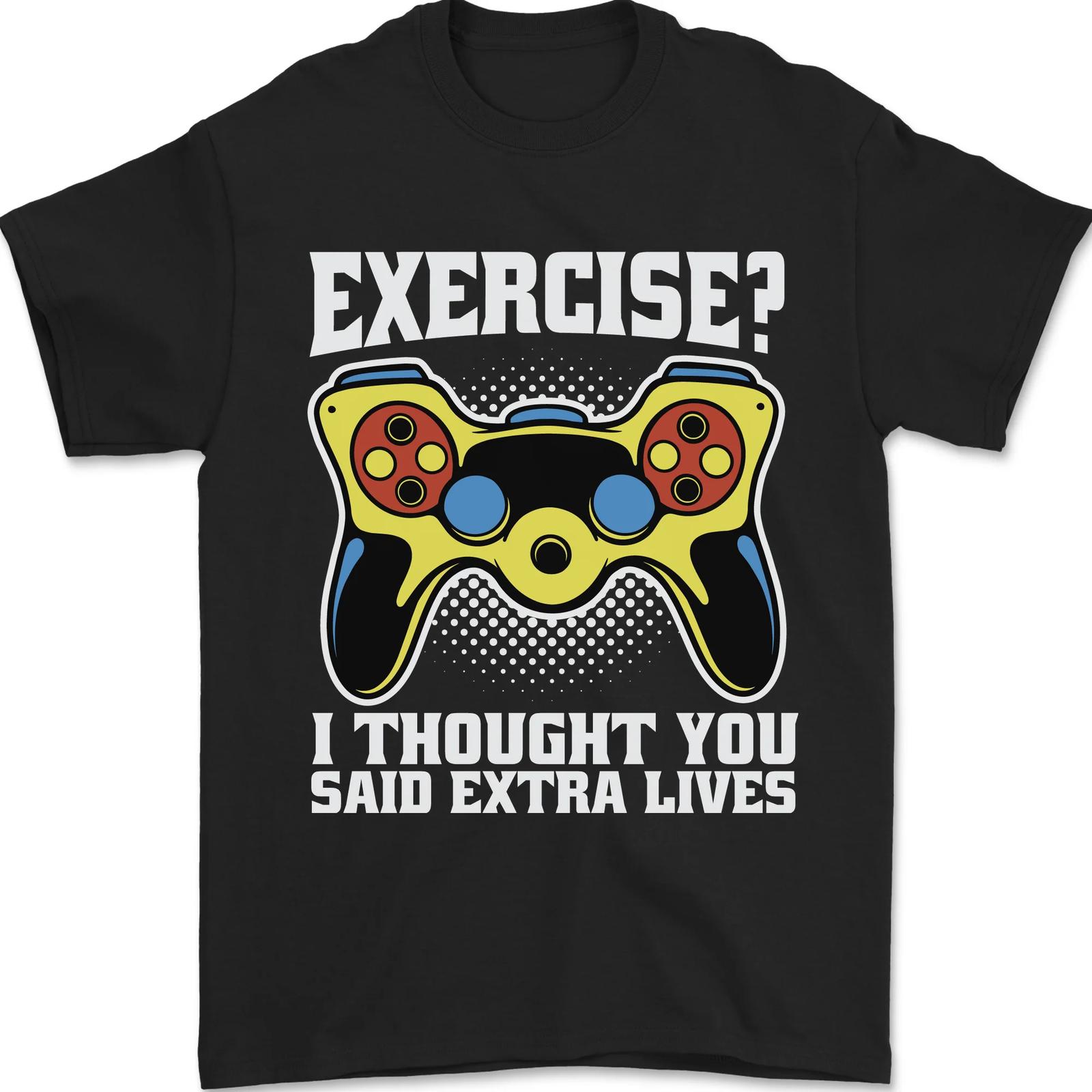 Gamer I Thought Said Extra Lives Gaming Mens T-Shirt 100% Cotton L