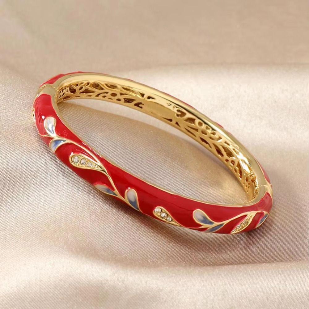 Tradiční Vintage Cloisonné Náramek Dvojitý Náramek Dámský Náramek na Ruku Šperky Dárky