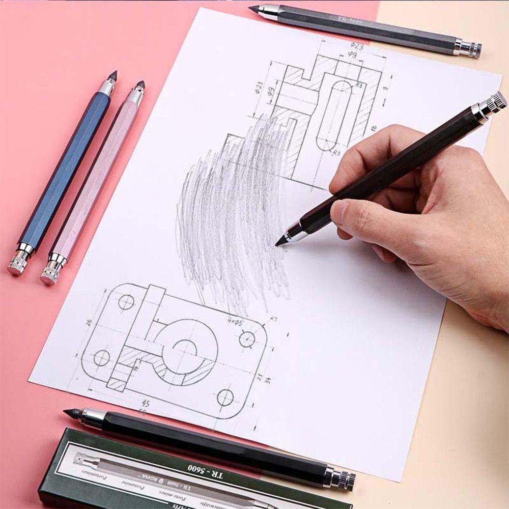 2B/4B/6B/8B/10B Pencil Refill Mechanical Pencil Metal Movable Pencil  School Office
