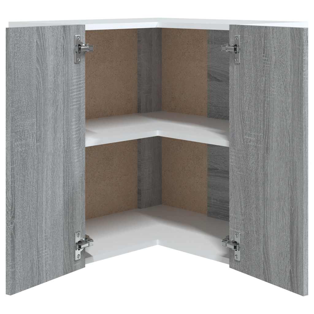 Vidaxl Corner Wall Cabinet, Sonoma Oak Grey, 57X57X60 Cm