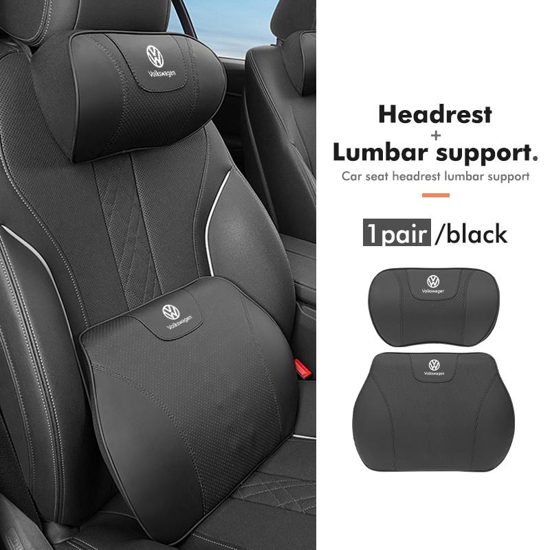 RUN1 For Volkswagen VW Car Headrest Lumbar Support Memory Foam Pillow Accessories Scirocco Jetta Beetle Golf 4 5 6 Passat Polo B5
