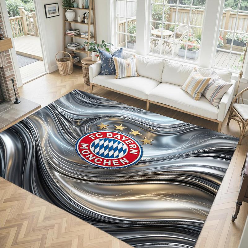 Bayern Munich Design Crystal Velvet Carpet Cozy Non?Slip Printed Rug For Bedroom Living Room Entrance