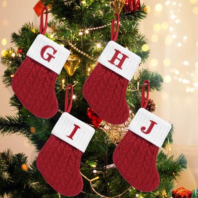 Exquisite Red Christmas Stockings - Letter, Candy Bag, Ornaments, Gift Bag Decorations for Christmas Tree