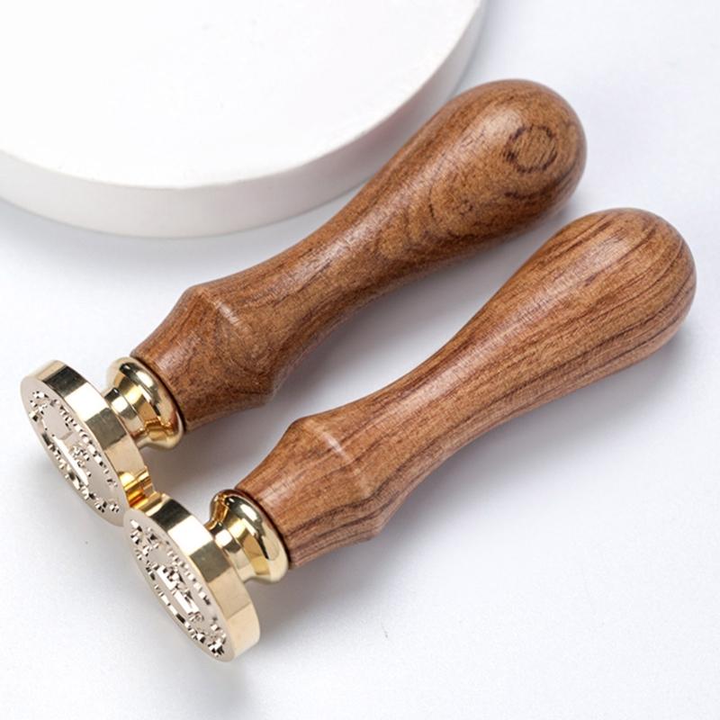 Sealing Stamp Wood Handle with Letter Stamp Head, for Scrapbooking Seal Envelopes Wedding Invitation Embellishments