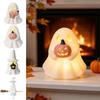 Farmhouse Halloween Decor Glowing Ghost Figurine, LED Light Up Ghost, Tabletop Pastoral Holiday Display for Tiered Tray Mantel Shelf And Indoor Autumn