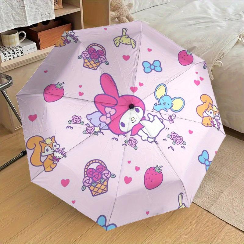 1pc My Melody Spring Basket Umbrella with Plastic Handle,Suitable for All Seasons Home Travel Outdoor UmbrellaSanlio524