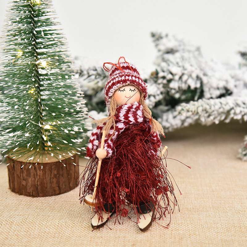Home Decor Hanging Pendant Christmas Gift Decoration Ski Dolls Ornaments Cute