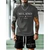 2026 New Arrival Mens Summer Casual Short-Sleeve T-Shirt and Shorts Set with Letter Print Everyday Casual and Sporty Fashion Set