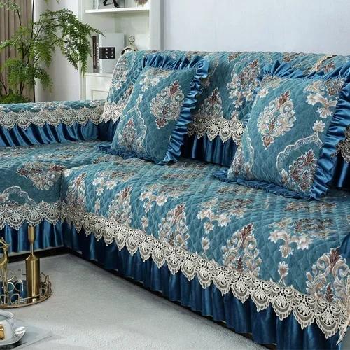 Four Seasons univerzální velká sukně potah na pohovku v evropském stylu protiskluzová podložka na pohovku luxusní obývací pokoj krajkový polštář na pohovku ručník