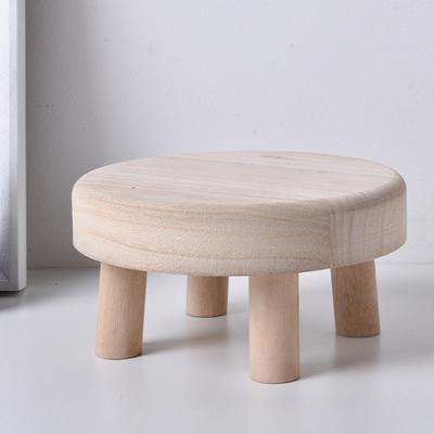 Small Round Stool Stable Round Polished Fine Workmanship Natural Materials Modern Storage Eco-friendly Wooden Color Children's Stool Home Accessories