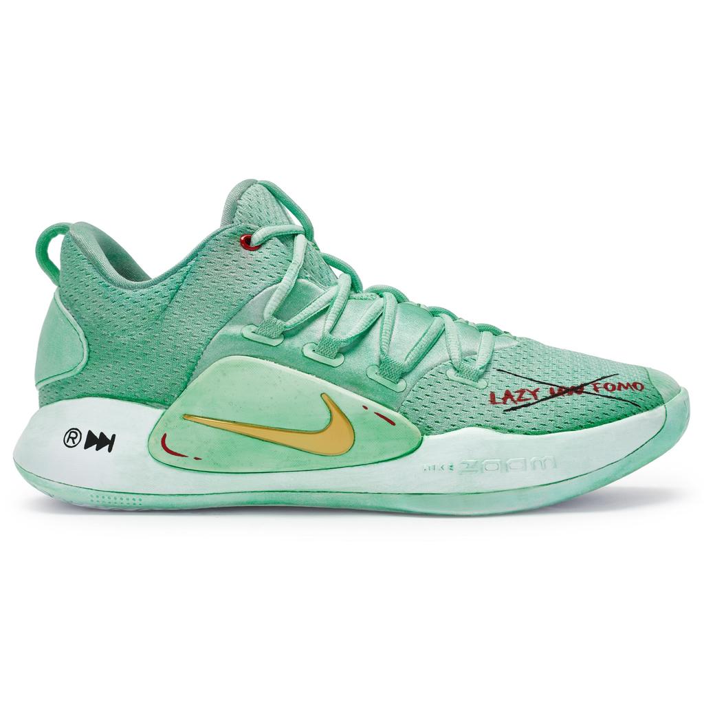 Nike Hyperdunk 10 811 Slip Resistant Abrasion Resistant Low top Basketball Shoes Men's Green Gold Red AR0465-100(Team80-)