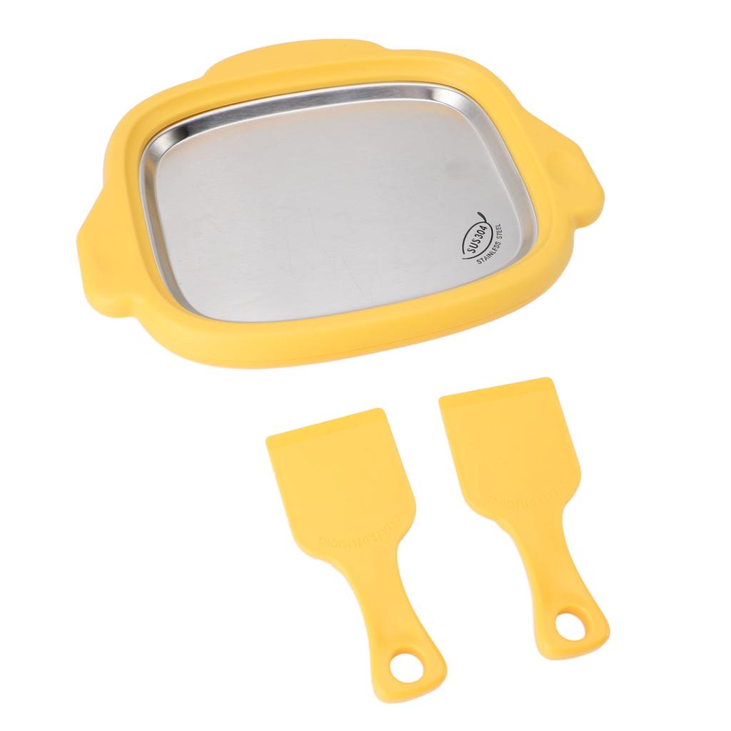 Eis Wokmaschine mit 2 Schaufeln 304 Edelstahlplatte Gerolltes Eiscreme Maschine Gebraten