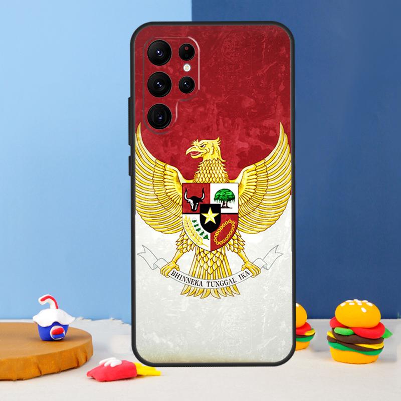Indonesia Flag Phone Case For Samsung Galaxy S24 S25 Ultra S9 S10 S20 S22 S21 S23 Plus S24 FE Cover Coque