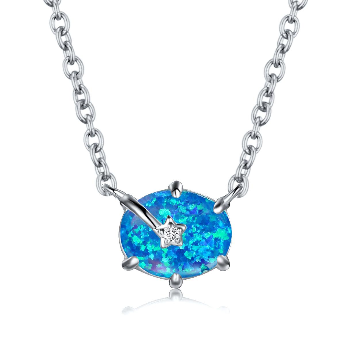 

European and American Fashion Blue Star Necklace Simple and Personalized Versatile Accessory