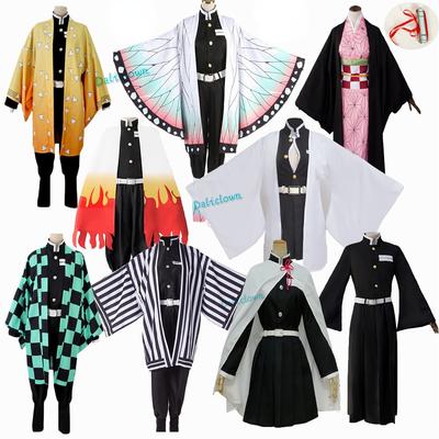 Anime Demon Slayer: Kimetsu No Yaiba Zenitsu Giyu Tanjirou Kamado Nezuko Cosplay kobiety dzieci mężczyźni mundurek kimono przebranie na karnawał