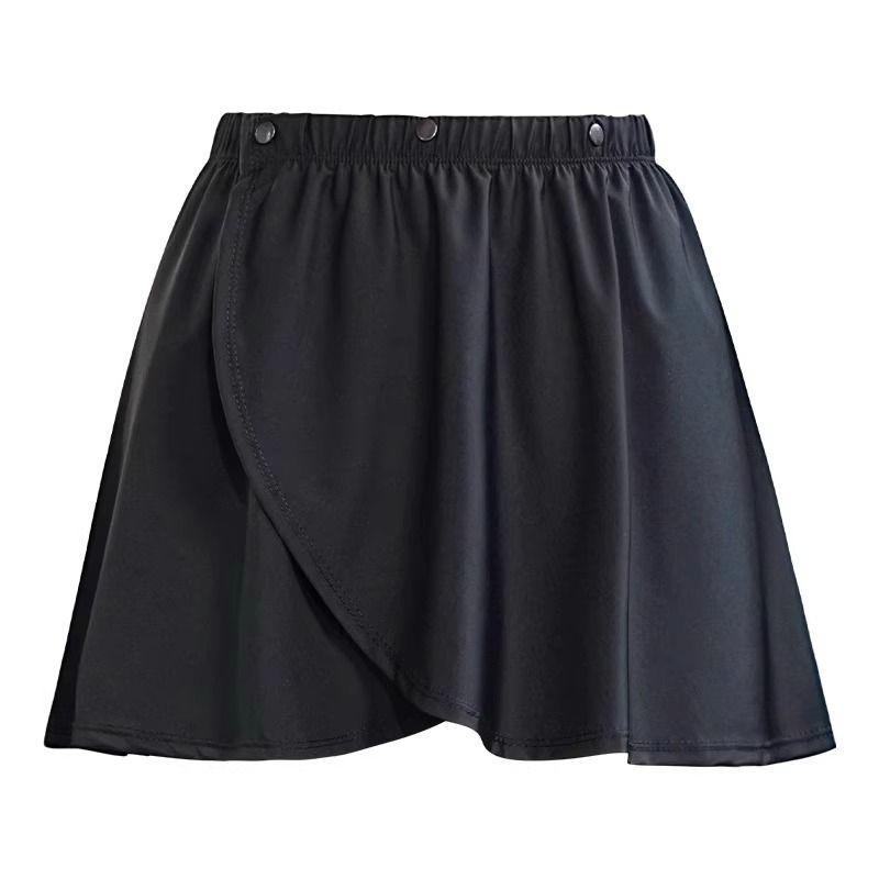

Hem Skirt Fart Curtain Shark Pants 2025 New Solid Plus size Chubby Girl Sports Fitness Yoga Thigh-length Skirt Cover Black-concealed buckle M