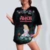 2025 Cartoon Printed Women's T-shirt Disney Princess Printed Summer Short sleeved T-shirt Harajuku Casual Round Neck Top