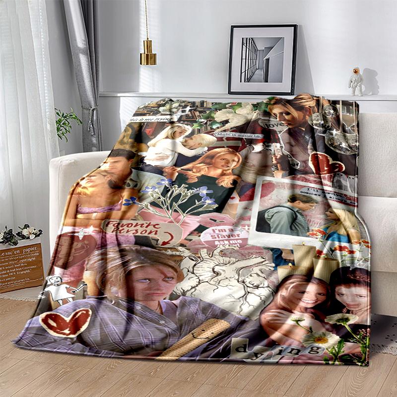 Buffy Flanellen Deken Zacht Warm Alle Seizoenen Plaid, Ontwerp voor Kamperen, Auto Reizen, Wandelen Bank, Bed, Kantoor Perfect Cadeau voor Feesten