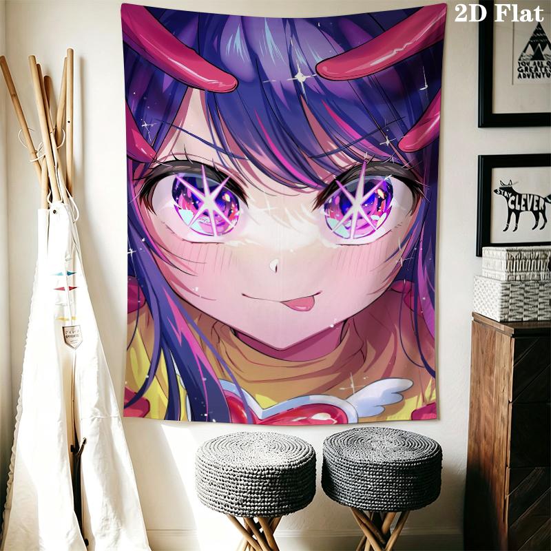 Oshi no K Wall Tapestry Aesthetic Wall Hanging Printed Fabric Blanket Decorative Tapestries for Bedroom Living Room Home Decor