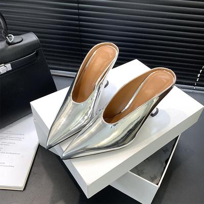 Fashion 2025 New Design Fashion Platform Wedges High Heels Mule Women Slippers Concise Shallow Pointed Toe Party Dress Ladies Shoes