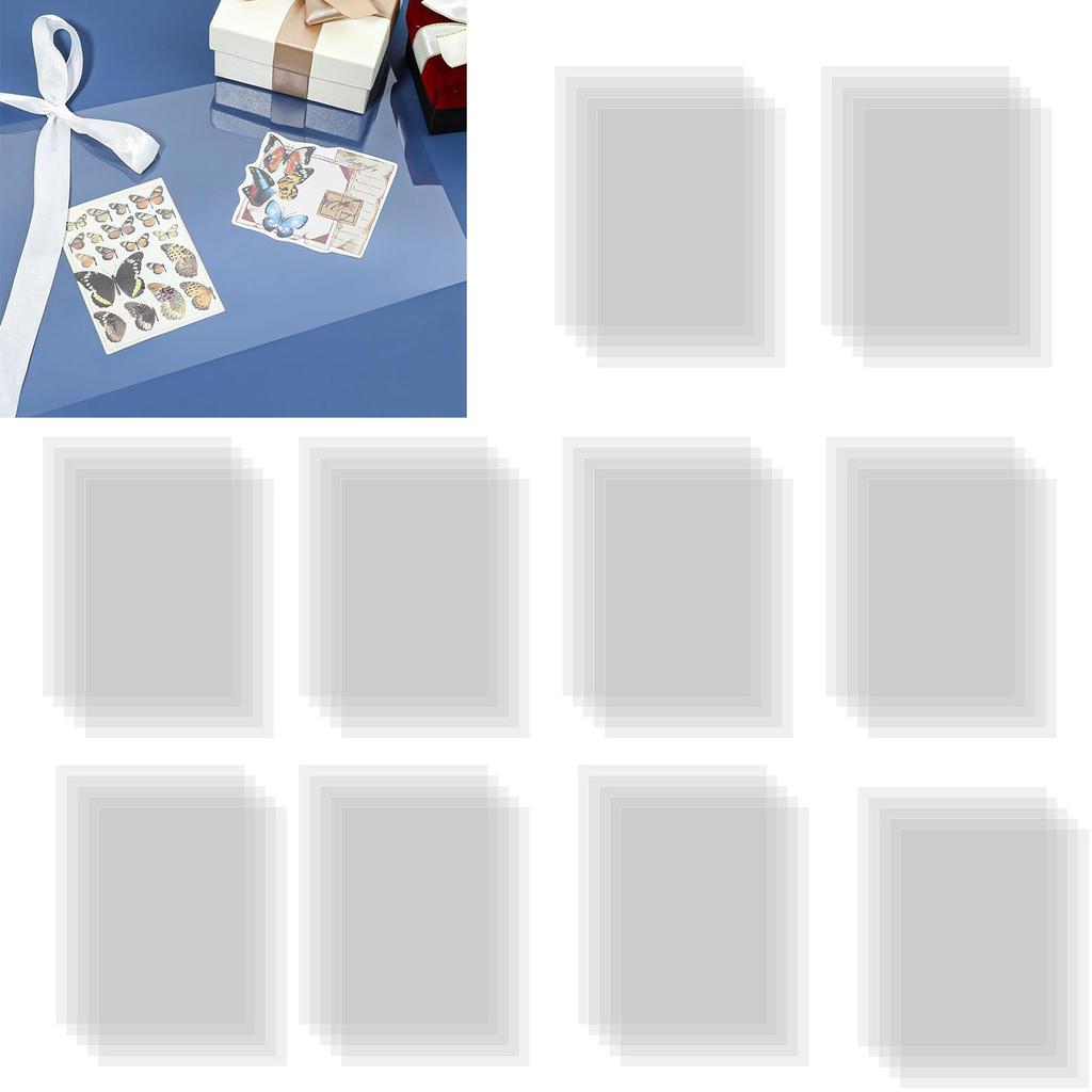 Pack of 50 Clear Acetate Sheets for Crafts Heat Resistant Blank Plastic Stencils Templates for Quilting and Album Photo
