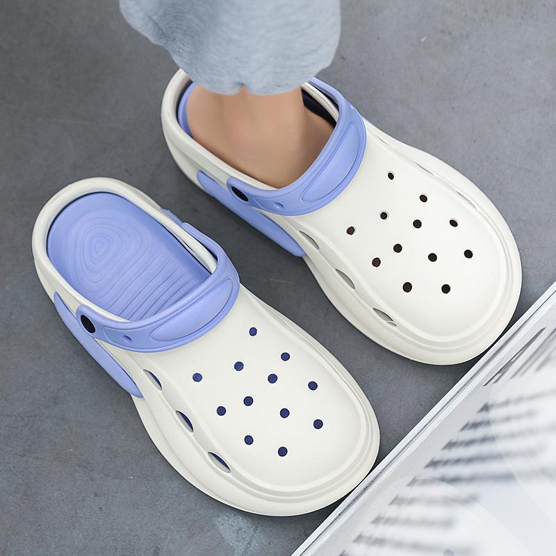 Summer Trendy EVA Squishy Hole Shoes: Soft, Non-Slip, Breathable, Two-Way Wear Beach Shoes for Couples