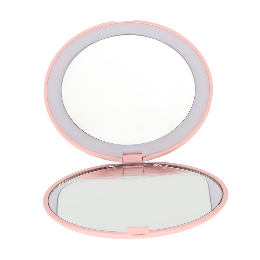 3.5in LED Makeup Mirror Portable 1X 2X Magnification 6500K Folding Handheld Double Sided Lighted Mirror for Travel