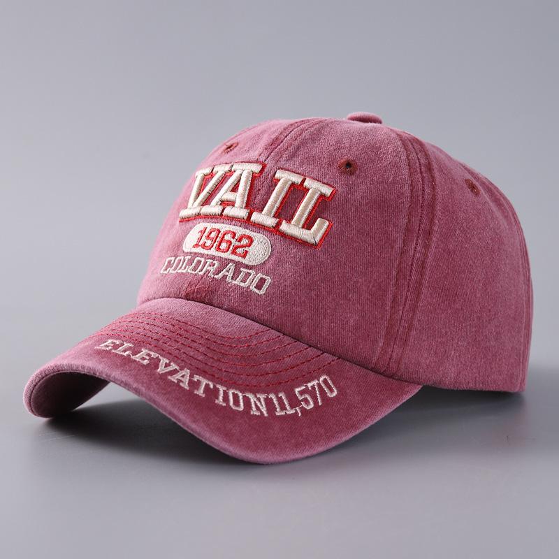 Vail Alphabet Baseball Cap Hot-Selling Cotton Denim Curved Brim Cap Casual Versatile