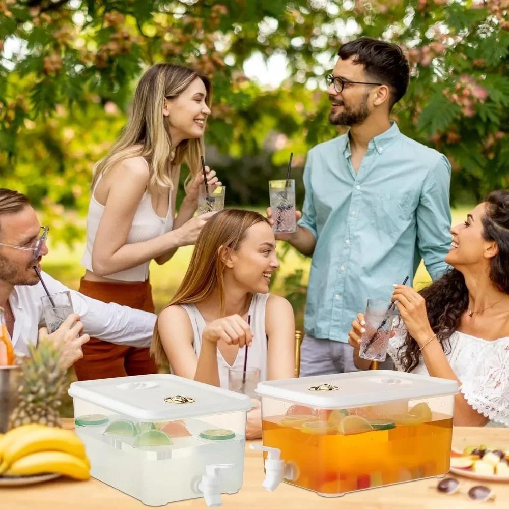 Refrigerator Drink Dispenser with Leak-proof Tap Refrigerator Kettle, Plastic Cold Drink Jug Bar Party Cold Drink Container